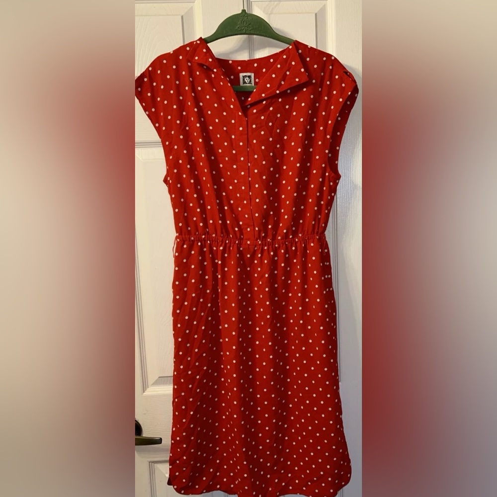Vintage Red & white poka dot 
Dress sz M